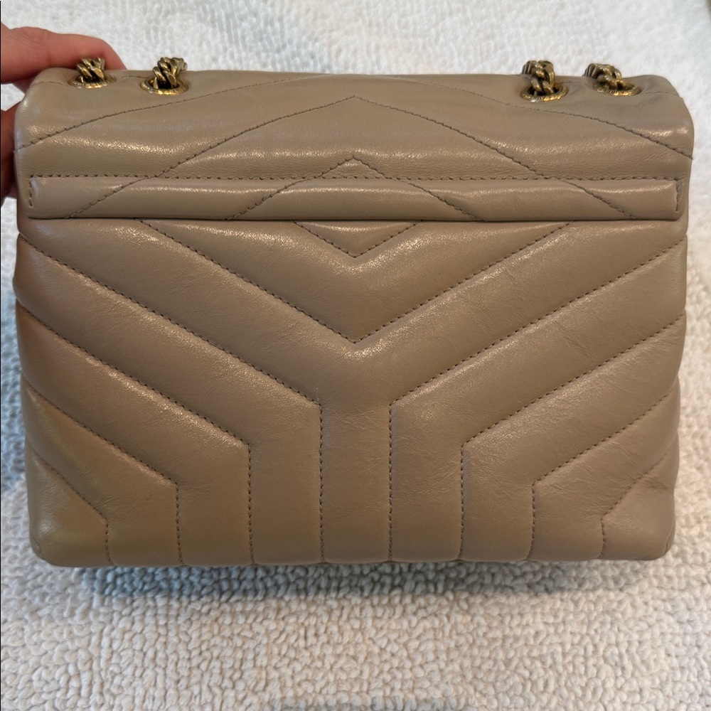 Yves Saint Laurent Tan Quilted Leather Chain Bag Lou Lou - Picture 6 of 7